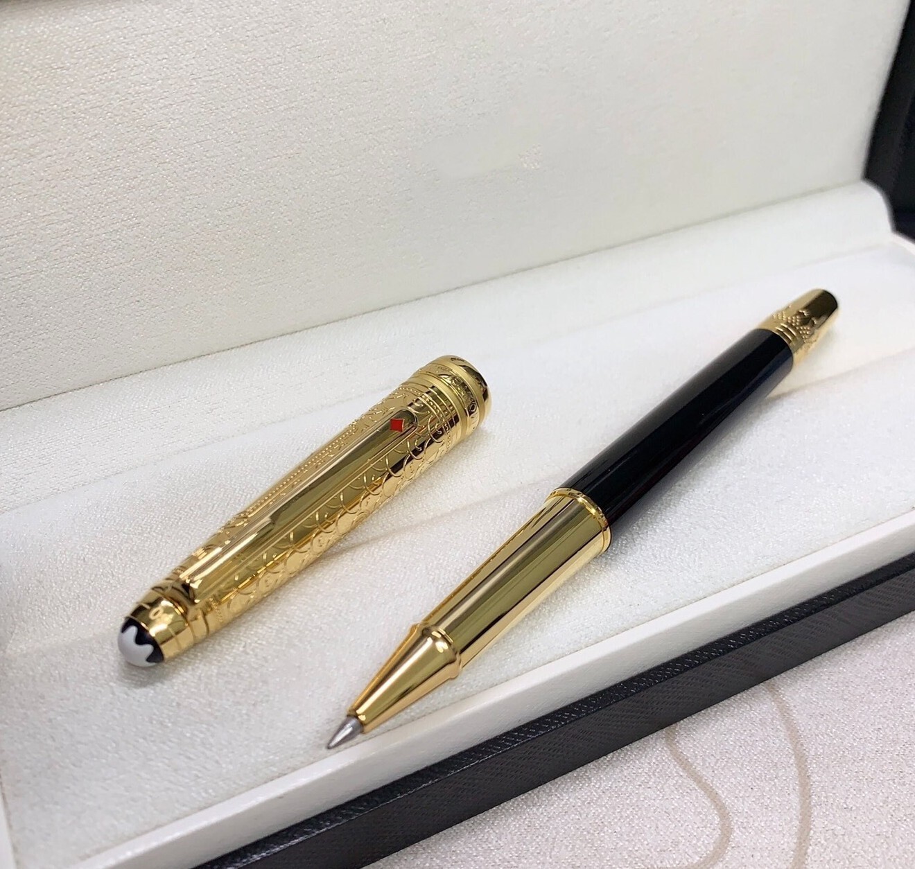 Deluxe Metal 80days 163Series Black+Gold Color 0.7mm Rollerball Pen No Box
