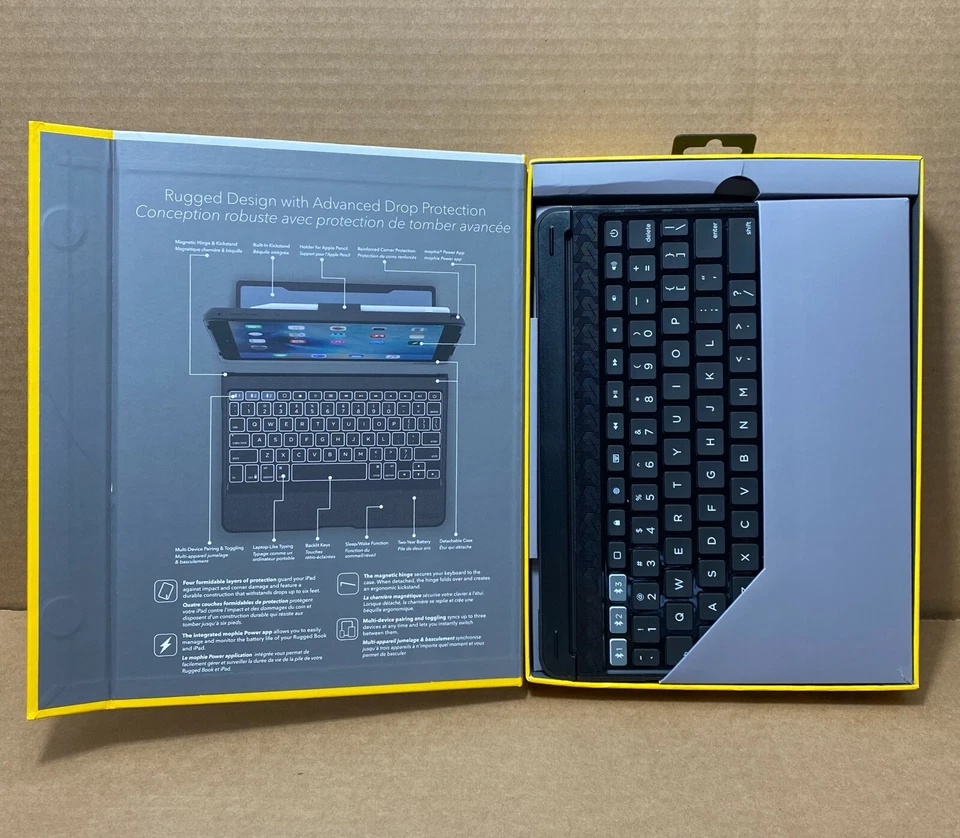 Zagg Rugged Book Pro Wireless Keyboard Case for iPad Pro 9.7" with stand - Black - Image 2 of 4