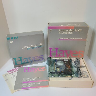 Hayes Smartmodem 2400B Smartcom III 3 Telecompiting System For IBM 1987