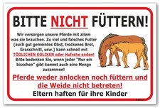 Schild Pferde nicht füttern 15x20, 20x30, 30x40 Weide betreten verboten