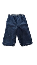 Laura Ashley Blue Velvet Cropped Bloomer Pants 7/8 Years Made In Ireland Vtg H