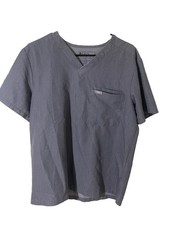 FIGS Scrub Top Womens Medium Gray V Neck Technical Collection Shirt Medical
