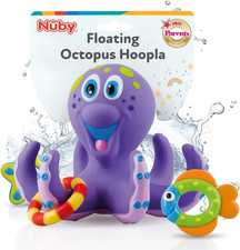 Floating Octopus with 3 Hoopla Rings - Baby  Toddler Bath Toy - No Hole Design