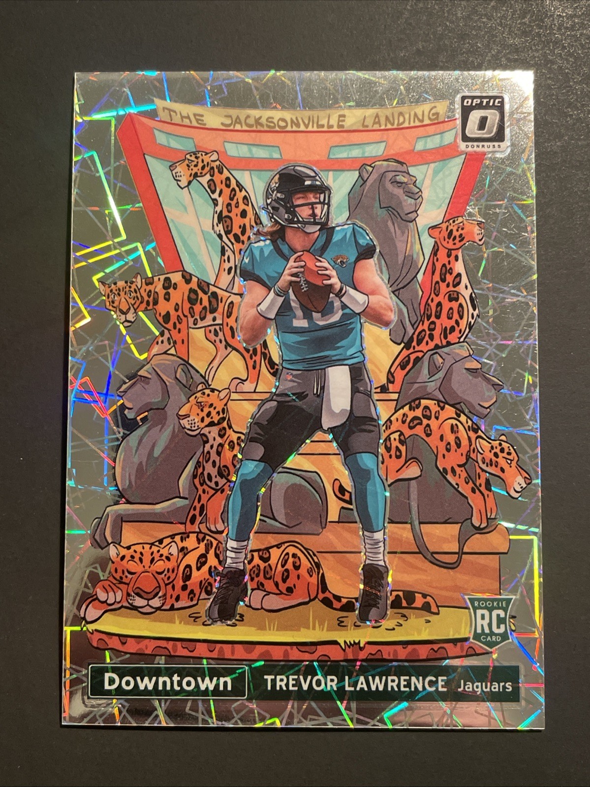 Trevor Lawrence 2021 Donruss Optic Downtown Prizm RC #DT-33 Jaguars