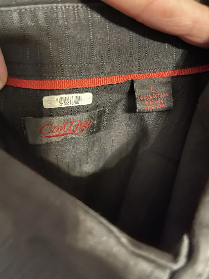 Camisa de vestir negra de manga larga Contigo para hombre Foto 2 de 2