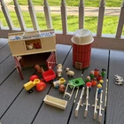 1967  Vintage Little People Barn and 1968 Silo, Hex Animals & Extras More #915