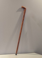 Wooden Walking Cane Support Stick Hand Carved Brown