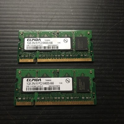 Pair of 1GB Elpida PC2-6400S-666 DDR2 Laptop RAM (EBE11UE6ACUA-8G-E)