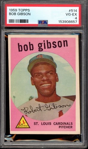 1959 Topps #514 Bob Gibson Rookie PSA 4 Vintage HOF RC Baseball Card (8657) - product listing photo