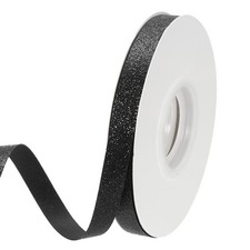 Black Metallic Glitter Ribbon Roll, 3/8 Inch x 25 Yards Sparkly Ribbon