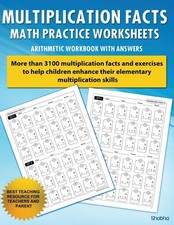 Multiplication Facts Math Worksheet Practice Arithmetic Workbook With Answer...