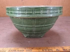 1930s McCoy Earthenware Green Glazed Window Pane #4 shield 9 Bowl