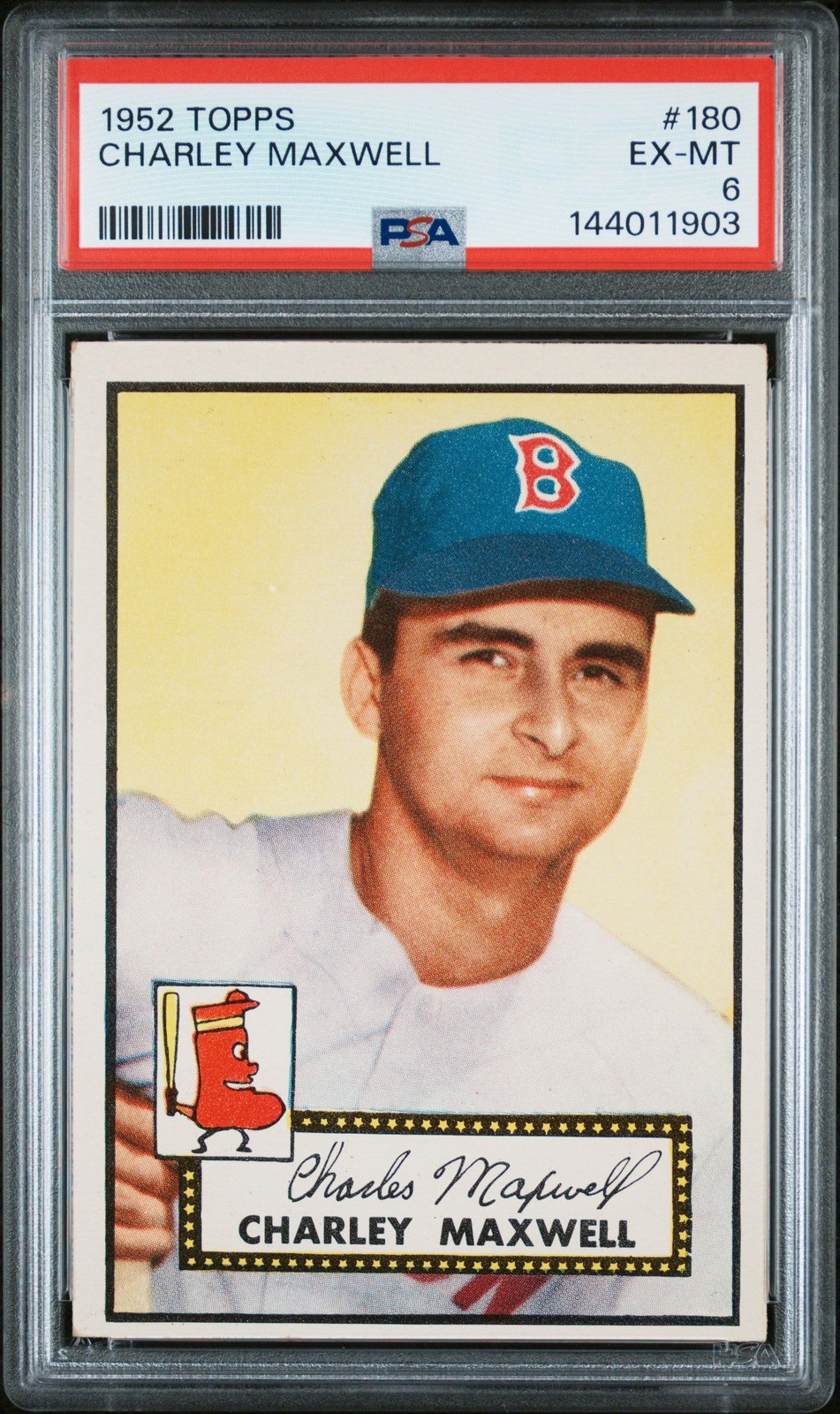 Charley Maxwell 1952 Topps PSA 6 #180 Boston Red Sox