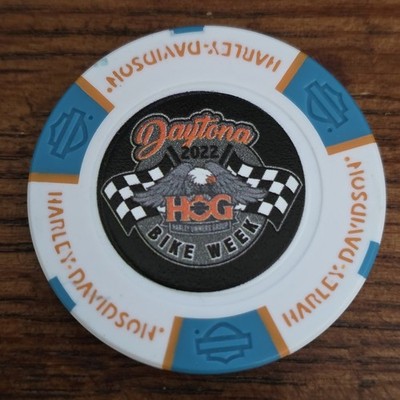 Adamec St. Augustine Harley-Davidson Dealer Poker Chip 2022 Bike Week HOG White