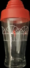 Vintage Barman Cocktail Shaker With Red Strainer