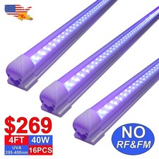 16 Pack UV Led BlackLight Ceiling Fixture 4FT 40W for Glow in the Dark Party USE