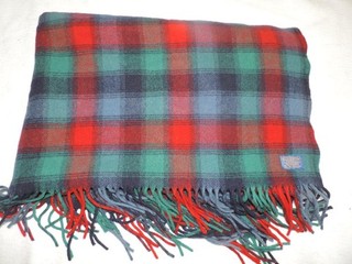 VINTAGE WOOL PENDLETON THROW BLANKET 52 x 68 PLAID