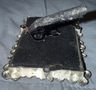 **VINTAGE** Silver & Beige/Cream Enamel & Rhinestones Flowers 2x3 Photo Frame — photo 7