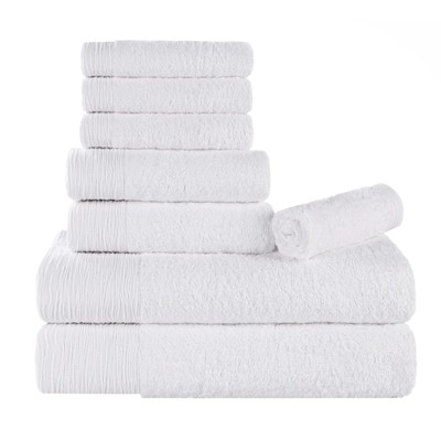 Rayon from Blend 8-Piece Towel Set, Luxury Quick Dry, Bathroom Essentials, Sh...