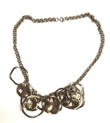 16'' Multiple Hoops & Links Metal Necklace