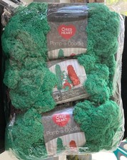 3 Skeins Red Heart POMP-A-DOODLE Holiday 7 Bulky Yarn Green "JOLLY" NEW