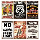 6 Pcs Garage Signs, Funny Garage Wall Decor, Vintage Car Metal Tin Signs 8×12...