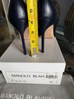 manolo blahnik BB shoes navy blue leather sz 10 — photo 4