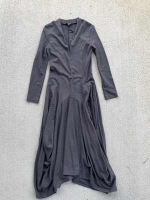 NWT Ronen Chen Draped Midi Dress Size 1 Gray Made in Israel Avant Garde