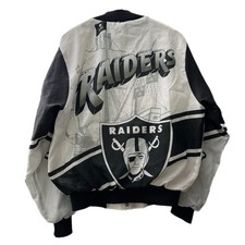 Vintage Chalk Line Fanimation Oakland Raiders Jacket Size M 90s All Over Print