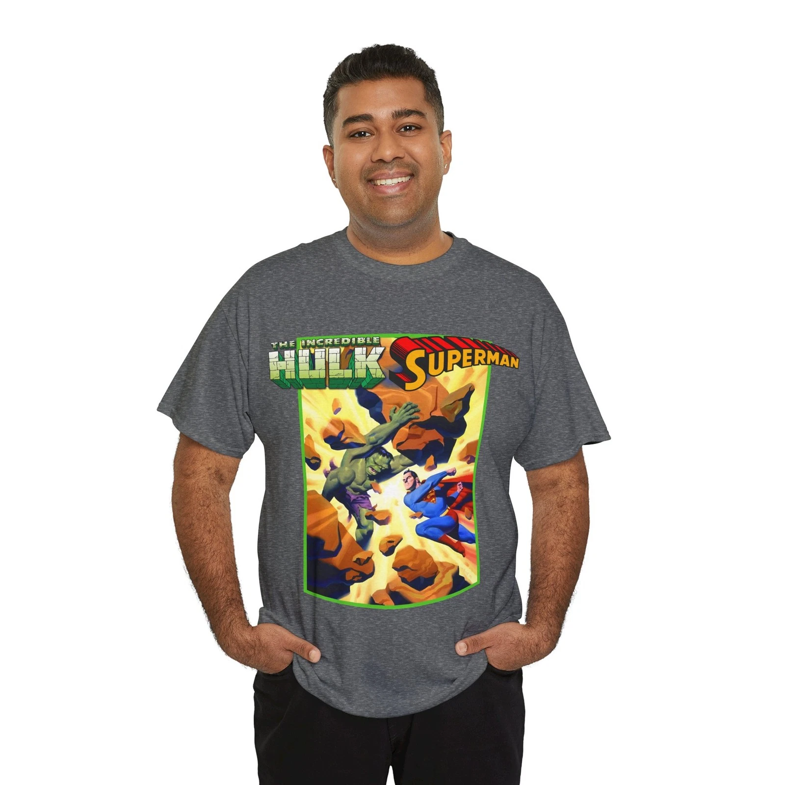 Hulk Vs Superman T-Shirt - Steve Rude Art - DC Comics & Marvel 90s Crossover
