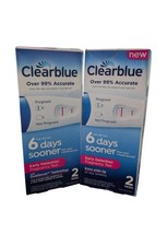 2 x Clearblue Early Detection Pregnancy Test, 4 Tests Totals Exp 8/26 8/27