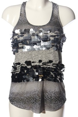 EXPRESS Tanktop Damen Gr. DE 34 hellgrau Glitzer-Optik