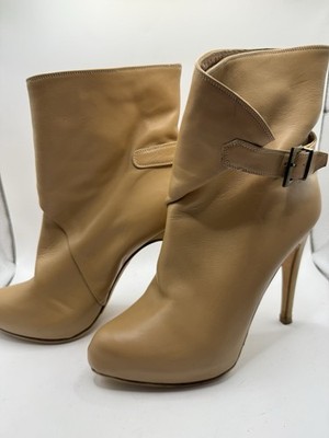 Women s Charles David Vero Cuoio Light Tan Leather Boots Size 6.5 Made In Italy