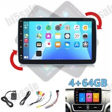 Double 2DIN Rotatable 10.1" Android 15 Touch Screen Car Stereo Radio WIFI BT 64G
