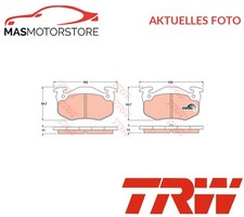 SATZ BREMSBELÄGE BREMSKLÖTZE HINTEN TRW GDB1305 A FÜR RENAULT 19 I,MEGANE I