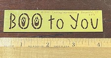 Lasting Impressions 1998, BOO TO YOU Embossing Stencil Brass HALLOWEEN