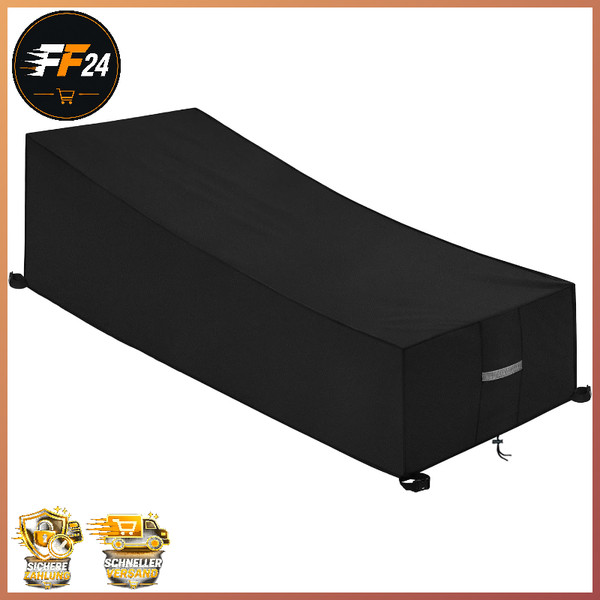 Gartenliege Abdeckung Wasserdicht Uv-BestäNdig 600D Oxford Schwarz 200X75X40Cm-image