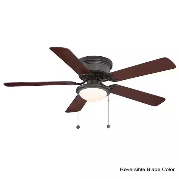 Hugger 52 in. LED Indoor Black & Mahogany Ceiling Fan with Light Kit AL383LED-BK - Image 2 of 4