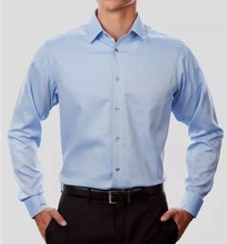 Calvin Klein Men s Regular Fit Active stretch Shirt Blue L 16-16.5/34-35
