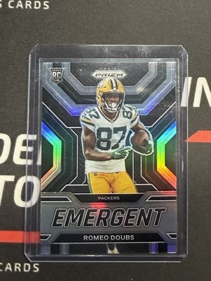 2022 Panini Prizm Romeo Doubs #E-14 Emergent Silver parallel Green Bay Packers