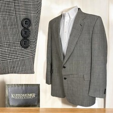 Kuppenheimer Vintage USA Made Sport Coat Mens 46L Multicolor Check Plaid Wool