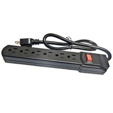 Comprehensive 6-Outlet Surge Protector with 6' Power Cord, Black