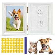 Pet Pawprint Keepsake Kit, Dog Picture Frame, Paw Print Kit Dog Frame With Cl...