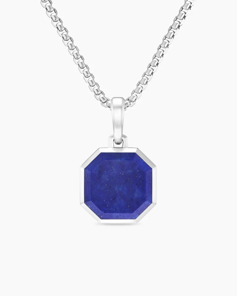 Colgante para hombre de plata de ley 925 lapislázuli colgante hecho a mano joyería para hombre Foto 2 de 4