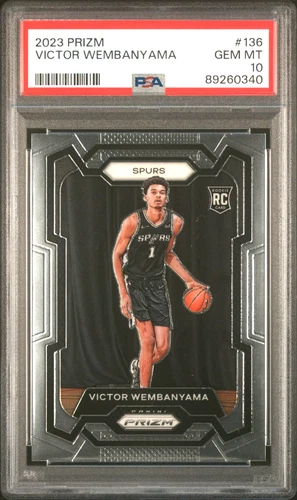 2023 PANINI PRIZM VICTOR WEMBANYAMA #136 ROOKIE PSA 10 QTY