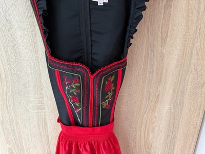 Spieth & Wensky Dirndl schwarz/rot 1 x getragen wie neu Größe 36