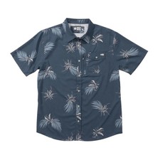 Salty Crew Weekender Short Sleeve Tech Woven Men's Button Up Shirt, Bluefin, Med