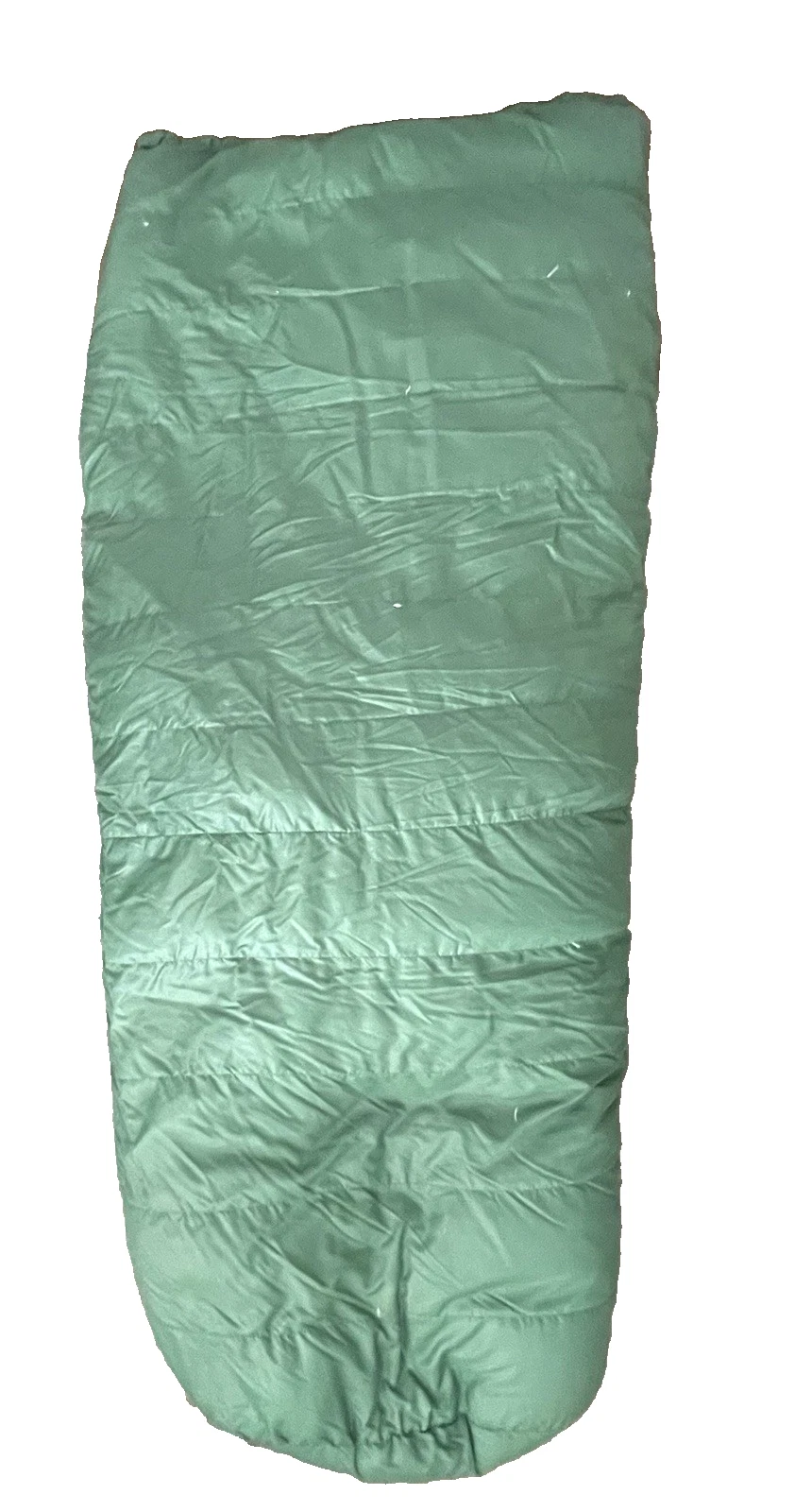 VINTAGE EMS Sleeping Bag DOWN FILL Green MUMMY W NO HOOD 71" BOSTON Left Zip