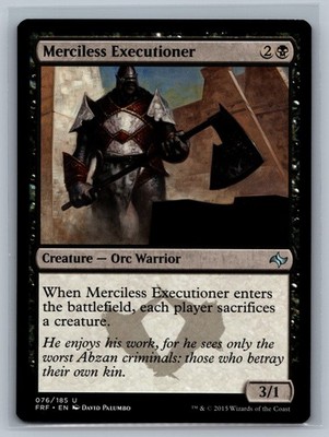 Magic The Gathering Fate Reforged Merciless Executioner #076/185 MTG TCG CCG