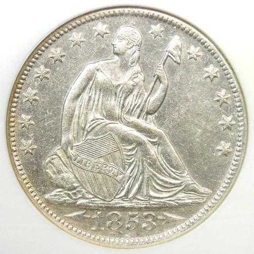 1853-O Seated Liberty Half Dollar 50C. NGC SS Republic Shipwreck - AU UNC Detail